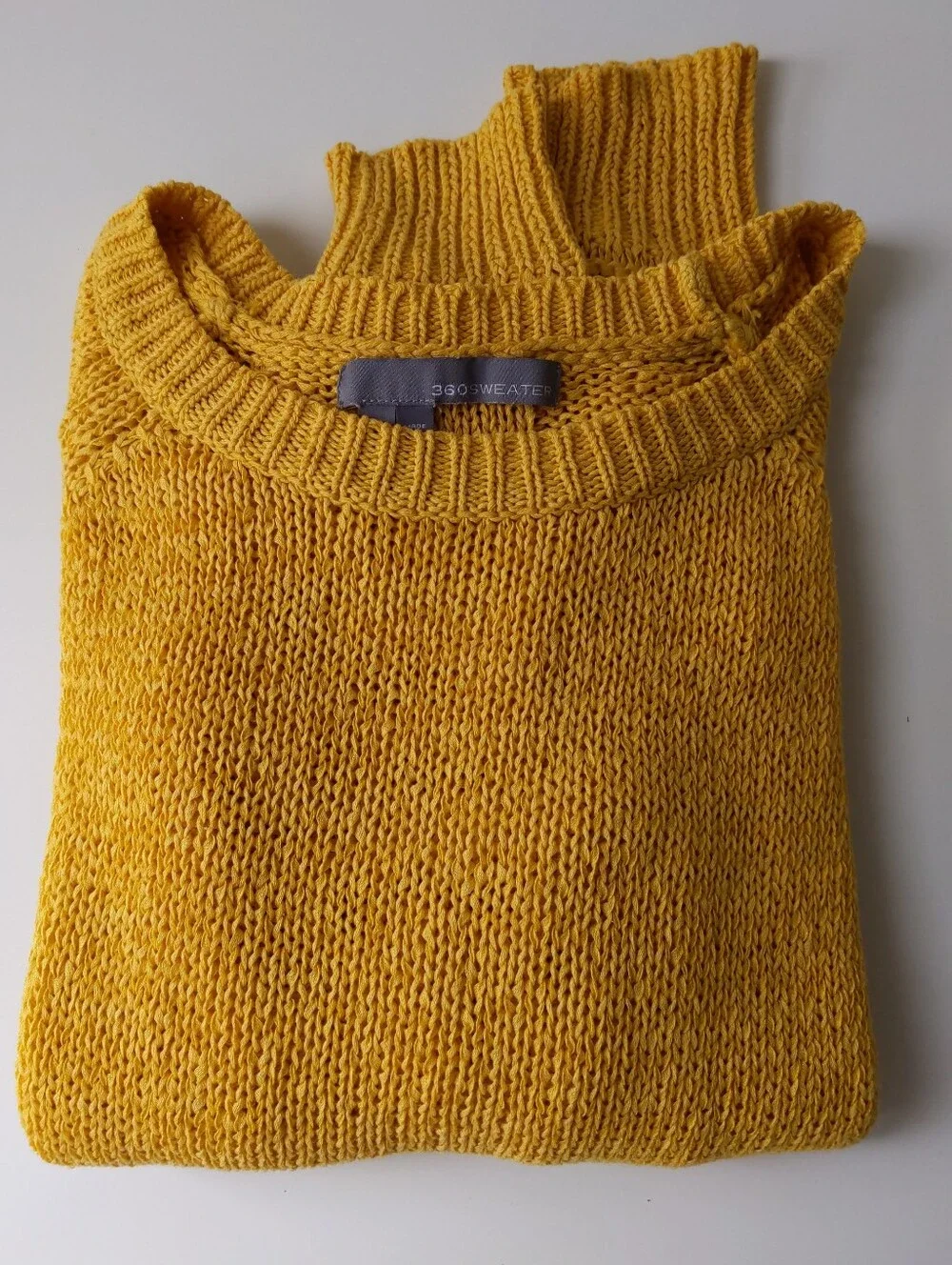 360 Sweater Linen Cotton Gold Women's Small